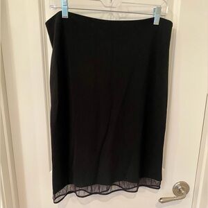 DKNY Black skirt size M with sheer ruched trim detail. See matching top …
